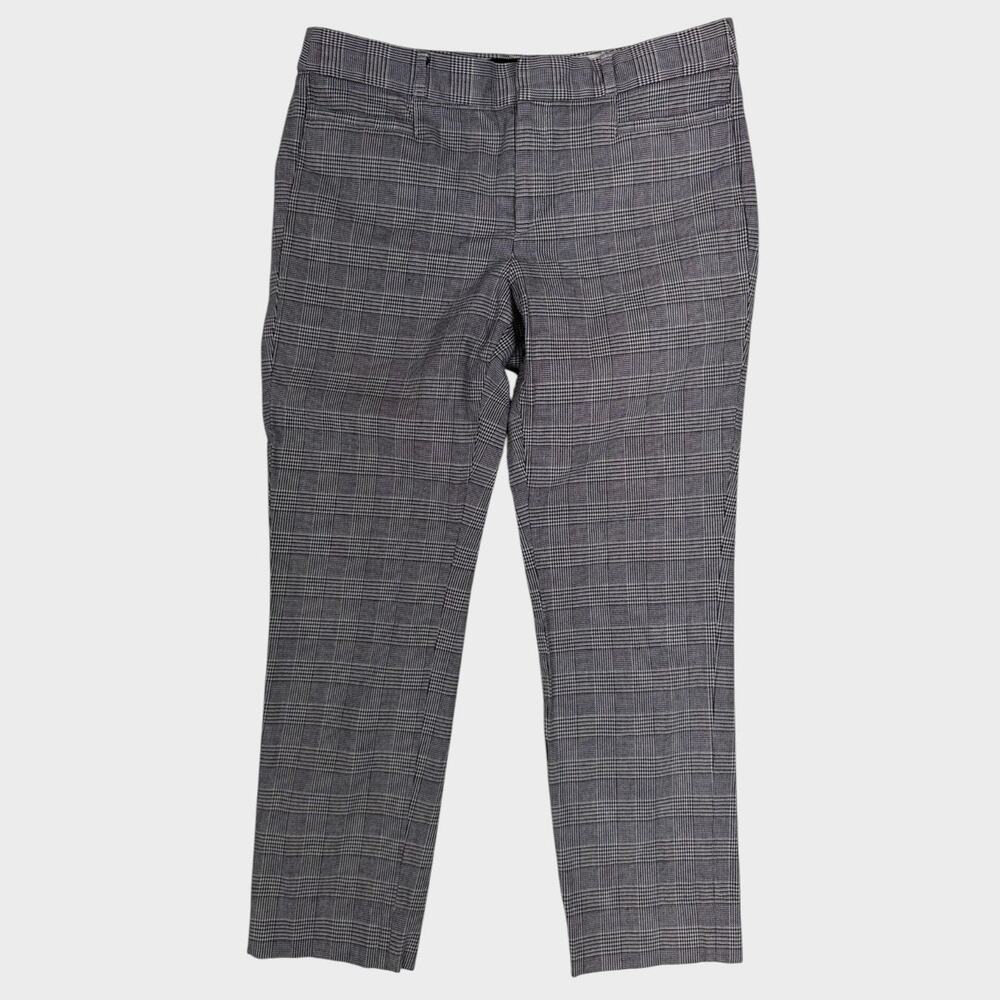 Banana Republic Sloan Fit Size 8 Pants Gray Plaid Ankle Length Trousers